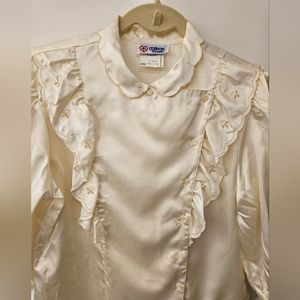 VINTAGE - NWOT - "College Town" Satin - Cream - Size 11/12